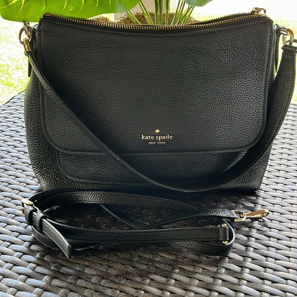 KATE SPADE black pebble leather shoulder bag - Picture 6 of 8